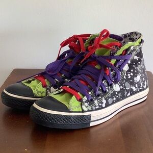 Rare Converse Splatter Neon High Tops Size 10 Streetwear Festival